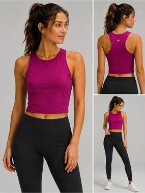 Lululemon Wunder Train Racerback Tank Top Built-In Bra Magenta Purple Size 6